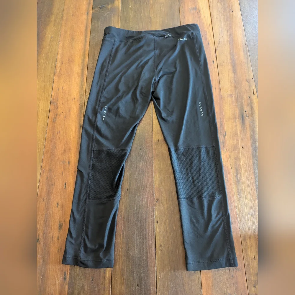 Nike Dri-fit Small Women Cropped Leggings Women's Black‎ With Drawstring